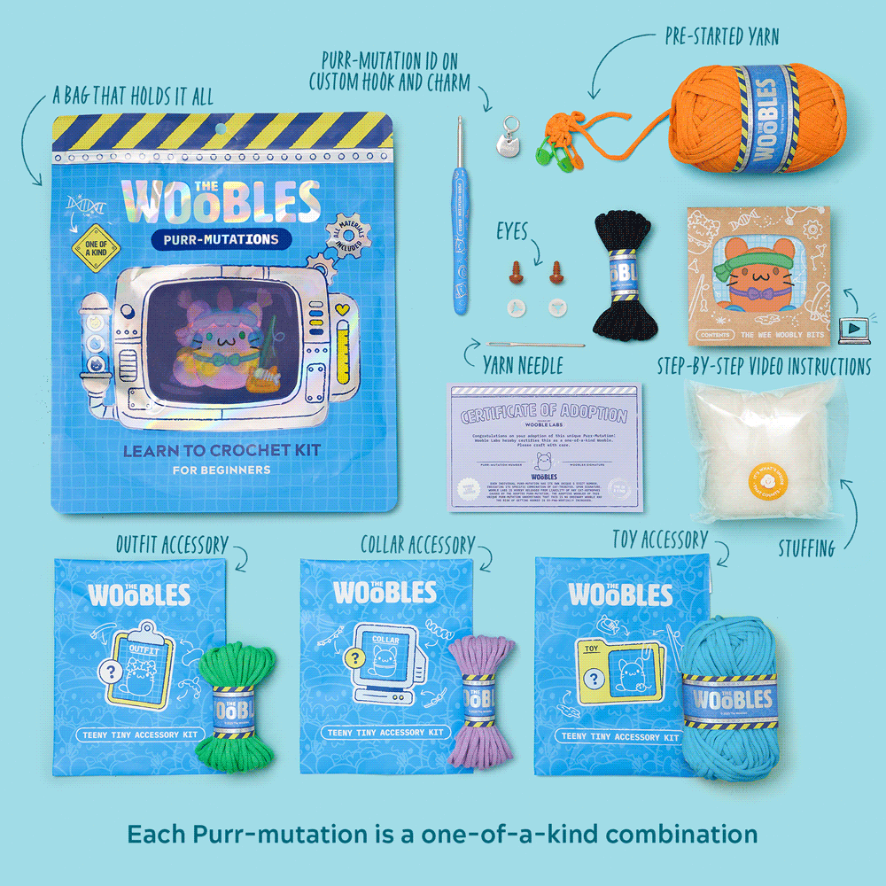 One-of-a-Kind Purr-Mutation Crochet Kit